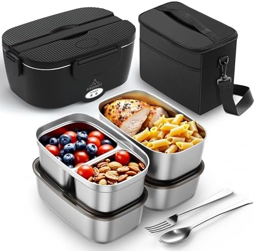 Heated Lunch Box, 120W, 1.5L Stainless Steel Container