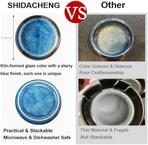 Dipping Bowls Set of 4, 2462°F High-Fired Reactive Glaze Ceramic Small