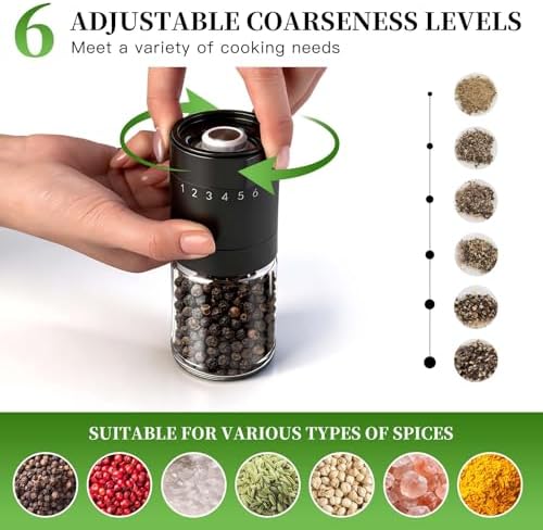 Manual Salt and Pepper Grinder Set, 3.5 oz