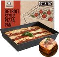 Chef Pomodoro Detroit Style Pizza Pan, 10x14in, Anodized Aluminum Deep