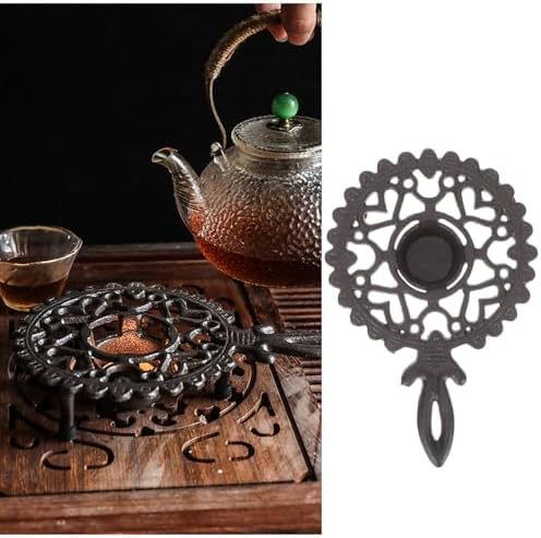 Iron Teapot Warmer for Tealight Candle Heating with Hollow Design
