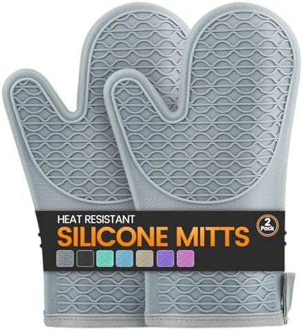 Silicone Oven Mitts, 2PCS, 12.5 Inch