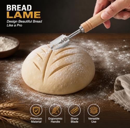 Bread Lame Sourdough Scoring Tool Stainless Steel Blade Wooden Handle