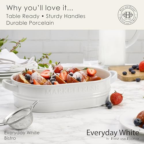 Everyday White by Fitz and Floyd Market Fresh Casserole Baking Dish