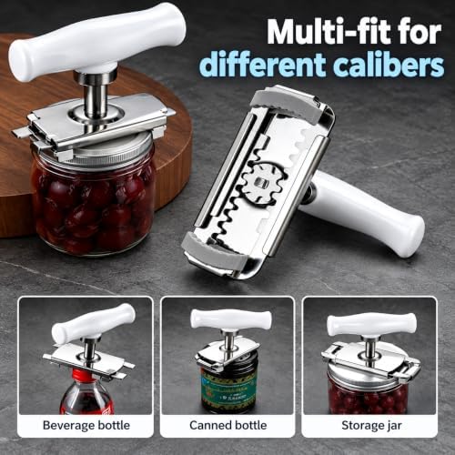 Cap Crack Jar Opener, Adjustable Multi-Lid Can Opener for Weak Hands
