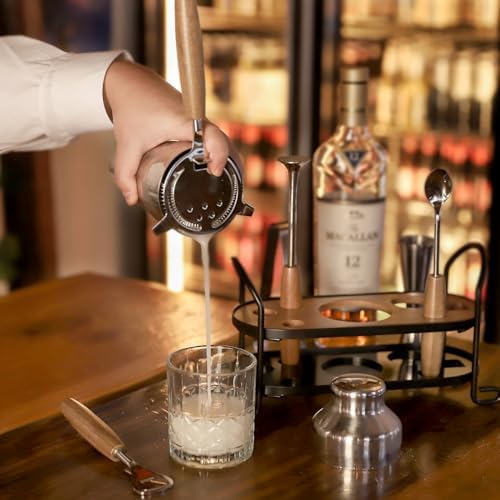 Cocktail Shaker Set with Stand, Mixology Bartender Kit for Drink