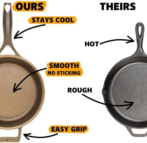 Stargazer 12-Inch Cast Iron Skillet | Made in USA, Seasoned, Premium