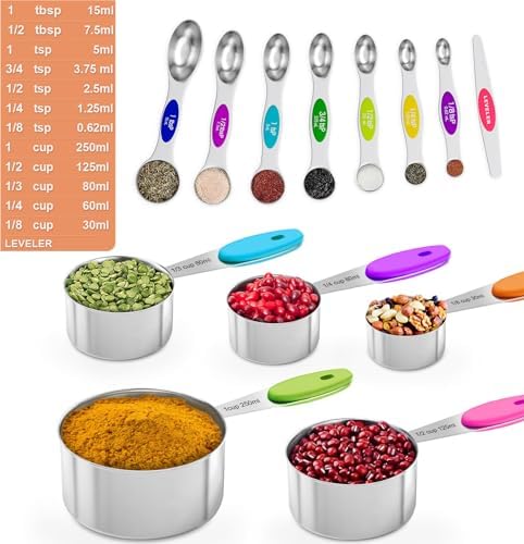 13PCS Magnetic Measuring Cups and Spoons Set - 7 Double-Sided