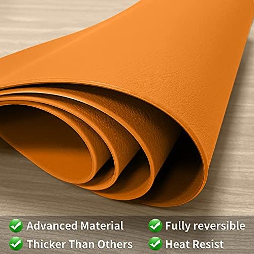 Herda Faux Leather Fall Placemats Set of 6 Wipeable Washable Place