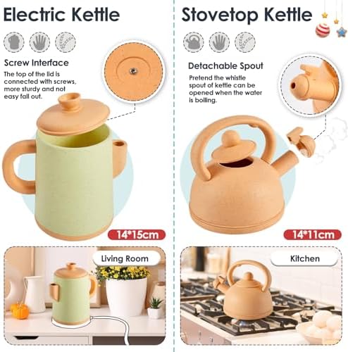 BUYGER Play Kitchen Pots and Pans Set, Pretend Play Utensils