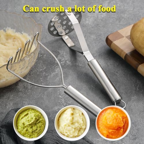Potato Masher Stainless Steel 2pcs, Mashed Potato Masher Kitchen Tool