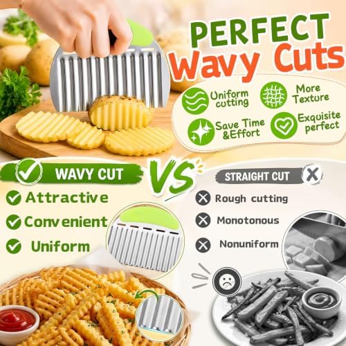 JAYVAR Large Crinkle Cutter French Fry Cutter