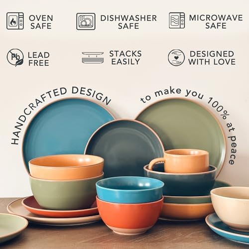 Mora Ceramic Artisan Matte Bowls For Kitchen 28oz - Bowl Set of 4