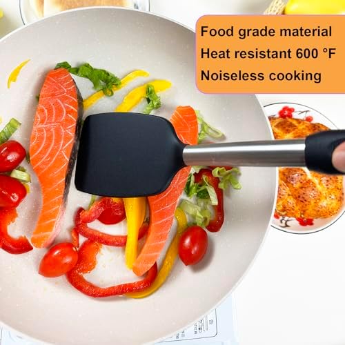 KLAQQED Spatula Set Silicone Heat Resistant for Nonstick Cookware