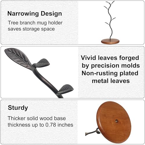 Coffee Mug Holder Tree Rack for Counter,Leaf Shaped Tea Cup Mug Holder