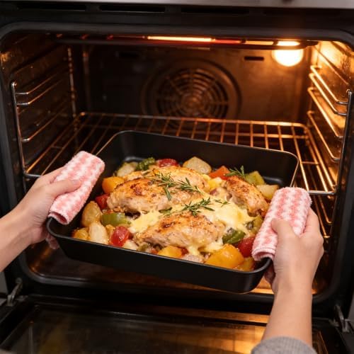 2 Sets 10x10 Inch Square Baking Pan with Lid – Carbon Steel Nonstick