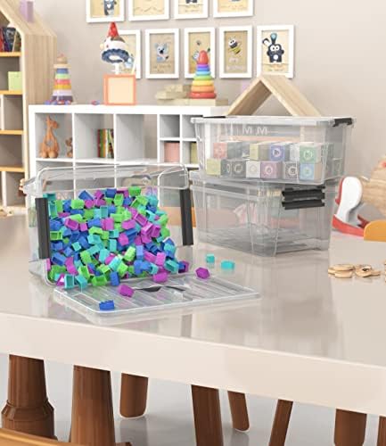 WYT Clear Latch Storage Bins, 6-Pack, 5-Litre