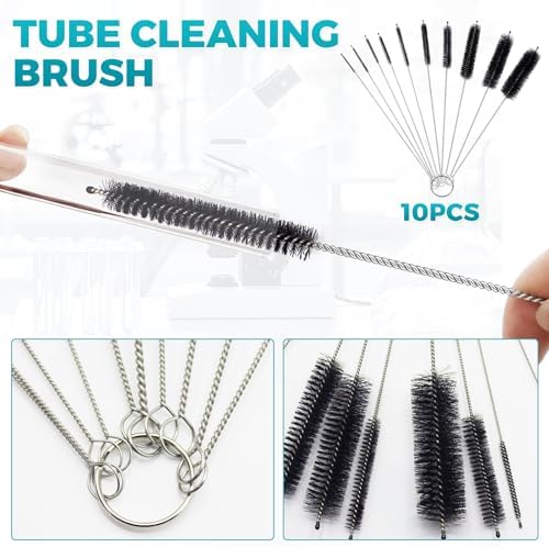 12 Pack Glass Tube Pipe Cleaner Brush Set, for Cleaning Long Neck