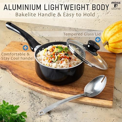Moss & Stone 6 Pcs Black Nonstick Cookware Set, Induction Cookware