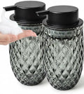 2 Pack Grey Glass Foaming Soap Dispensers