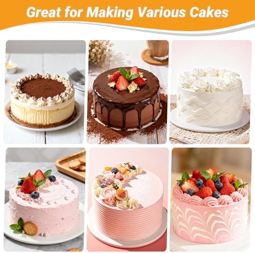 Beasea 8 Inch Cake Pans Set of 3, Aluminum Alloy Round Chiffon Cake
