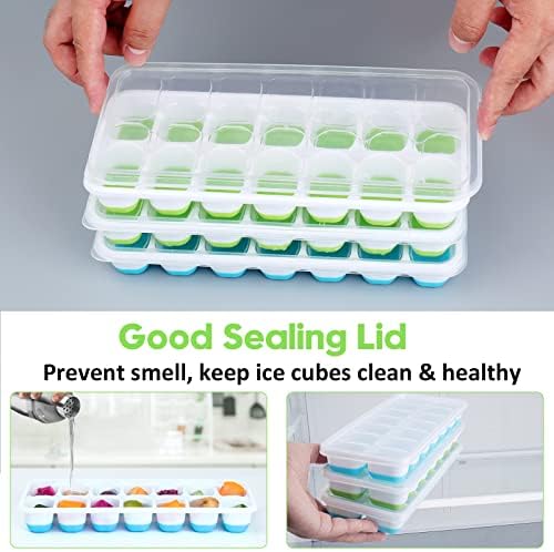 Silicone Ice Cube Tray, 8 Pack Easy-Release & Flexible 14-Ice Cube