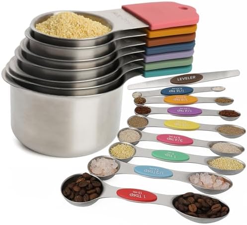 Magnetic Measuring Cups and Spoons Sets Stainless Steel Measuring Cup