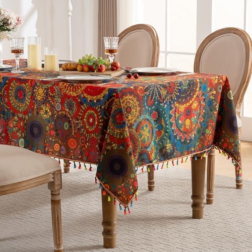 Bohemian Geometric Waterproof Rectangle Table Cloth 60x70inch