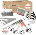 CuttleLab 22-Piece Stainless Steel Measuring Cups and Spoons Set, Tad