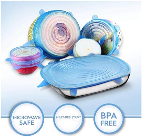 Reusable Silicone Stretch Lids, 6pcs, Blue