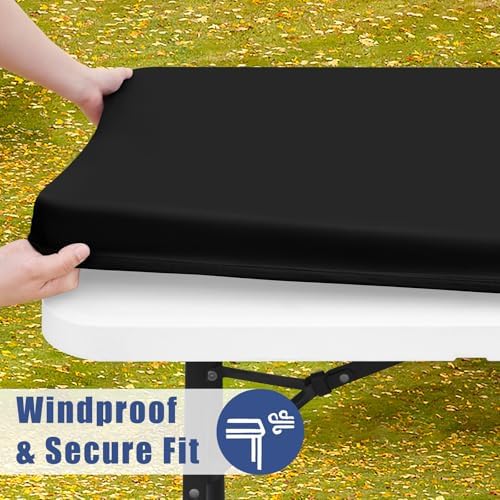 Moosfor 2 Pack Rectangle Spandex Fitted Table Cloth, 6FT Elastic