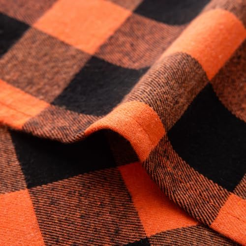 AQOTHES Fall Plaid Placemats Set of 4 Orange Black Checked Table Mats