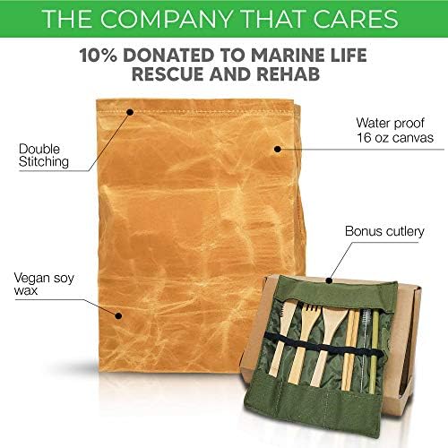ECO/EGO Canvas Lunch Bag Set with Bamboo Cutlery