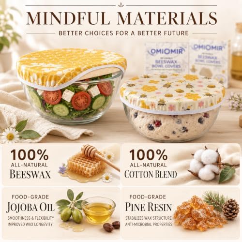 2Pcs 10inch Reusable Beeswax Bowl Covers