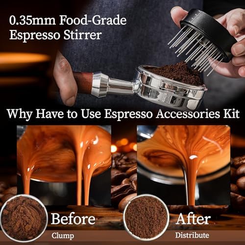 51MM Espresso Accessories - WDT Tool, Coffee Tamper set with 2-in-1