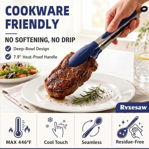 Kitchen Utensils Set, 9 PCS Silicone Cooking Utensils, Navy Blue