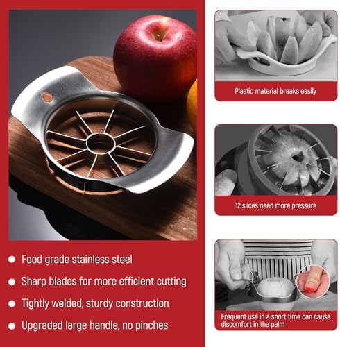 Apple Slicer, ARRITZ Stainless Steel Apple Cutter 8 Slices, Sharp