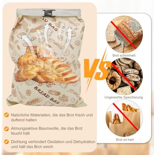2 Rustic Harvest Beeswax Bread Bags, 17×13 Inch