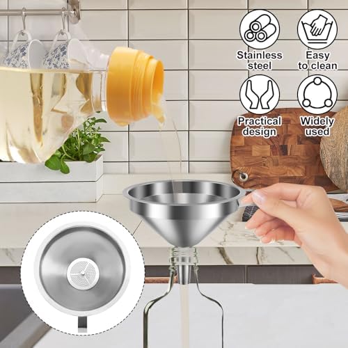 2027 Stainless Steel Filter Funnel,7 Pack Funnel Set
