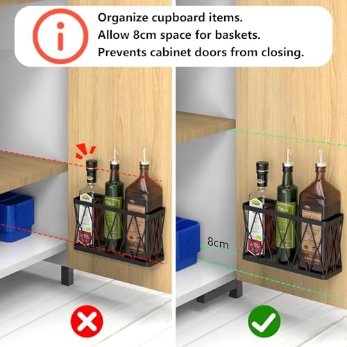 YIGII 3 Pack Adhesive Cabinet Organizer - Wall Mounted Pantry Door