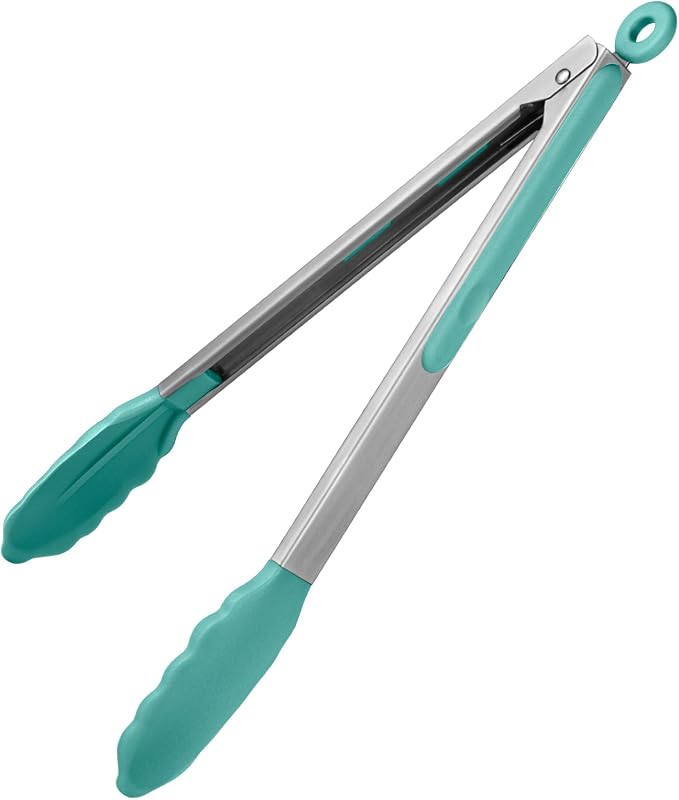 600ºF Heat Resistant Kitchen Tongs: U-Taste 12 in Large Silicone Cooking Tong by U-Taste