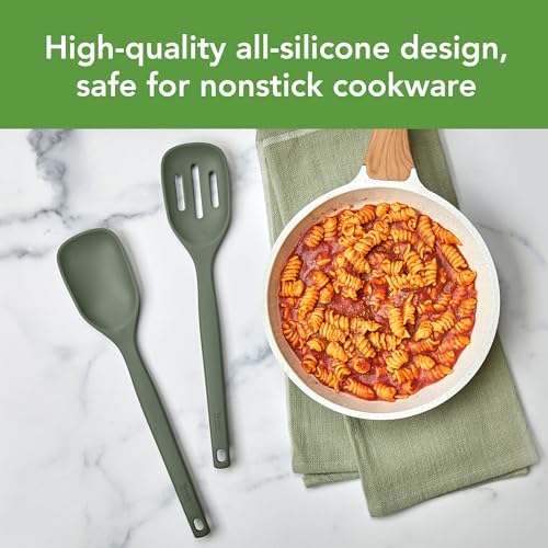 Tovolo Elements Silicone Spoon Set of 2 Mixing and Slotted Spoon