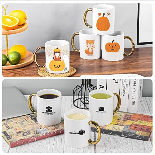 BYCNZB 12 oz Set of 6 White Mugs Sublimation Blank Mugs DIY Coated