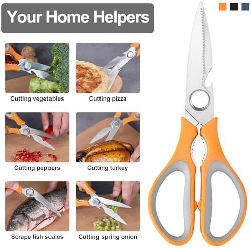 3-Pack Kitchen Shears Heavy Duty All Purpose Stainless Steel Scissors