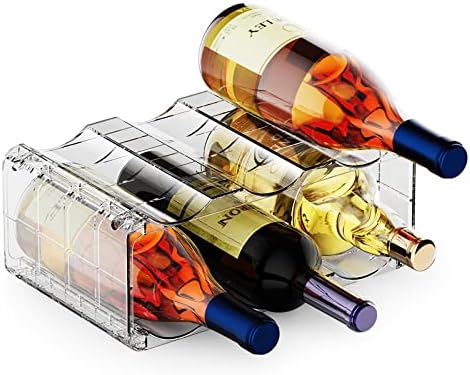 BOPai Clear Wine Racks for Refrigerator, Water Bottle Organizer, 6