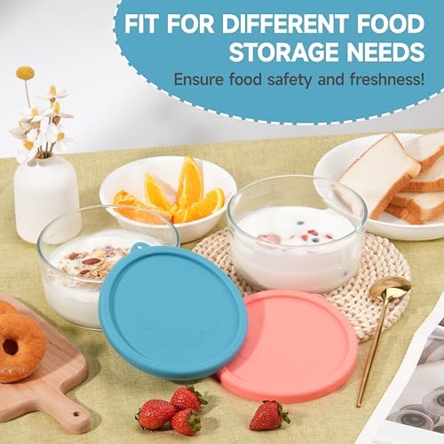 Silicone Replacement Lids, 4-Pack for 1-Quart Glass Yogurt Containers