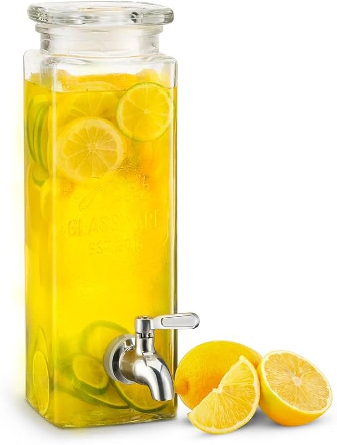 Kook Drink Dispenser, 80 oz, Water Dispenser Countertop, Glass Drink Dispenser - Image 3