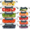 KOMUEE 10-Pack Glass Food Storage Containers with Lids