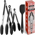 Kaluns Kitchen Tongs Set of 4 with Silicone Tips