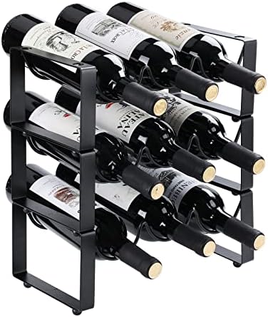 Wine Racks Countertop 3 Tier Stackable Wine Rack Tabletop Metal Wine